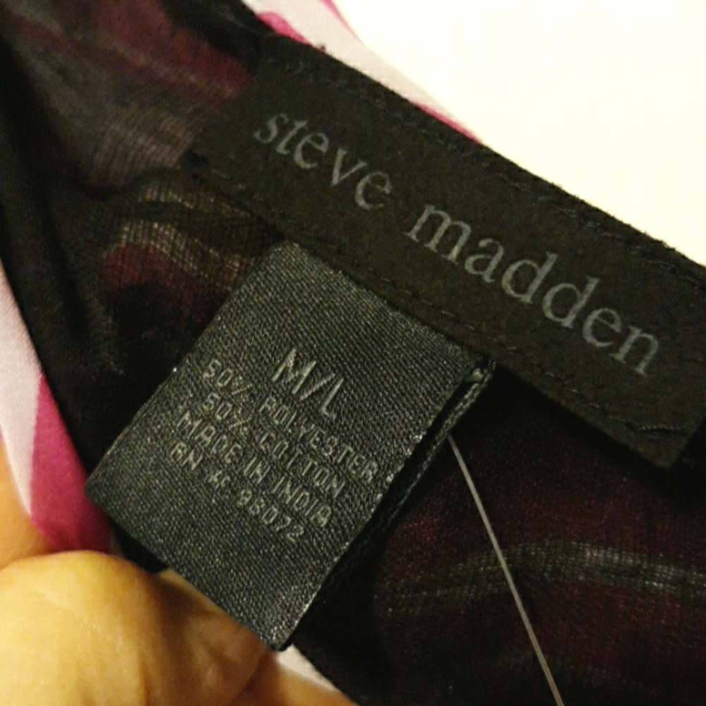 Steve Madden Swim Coverup Multicolor Print Pullover Summer Festival NWT sz M/L - Picture 7 of 7